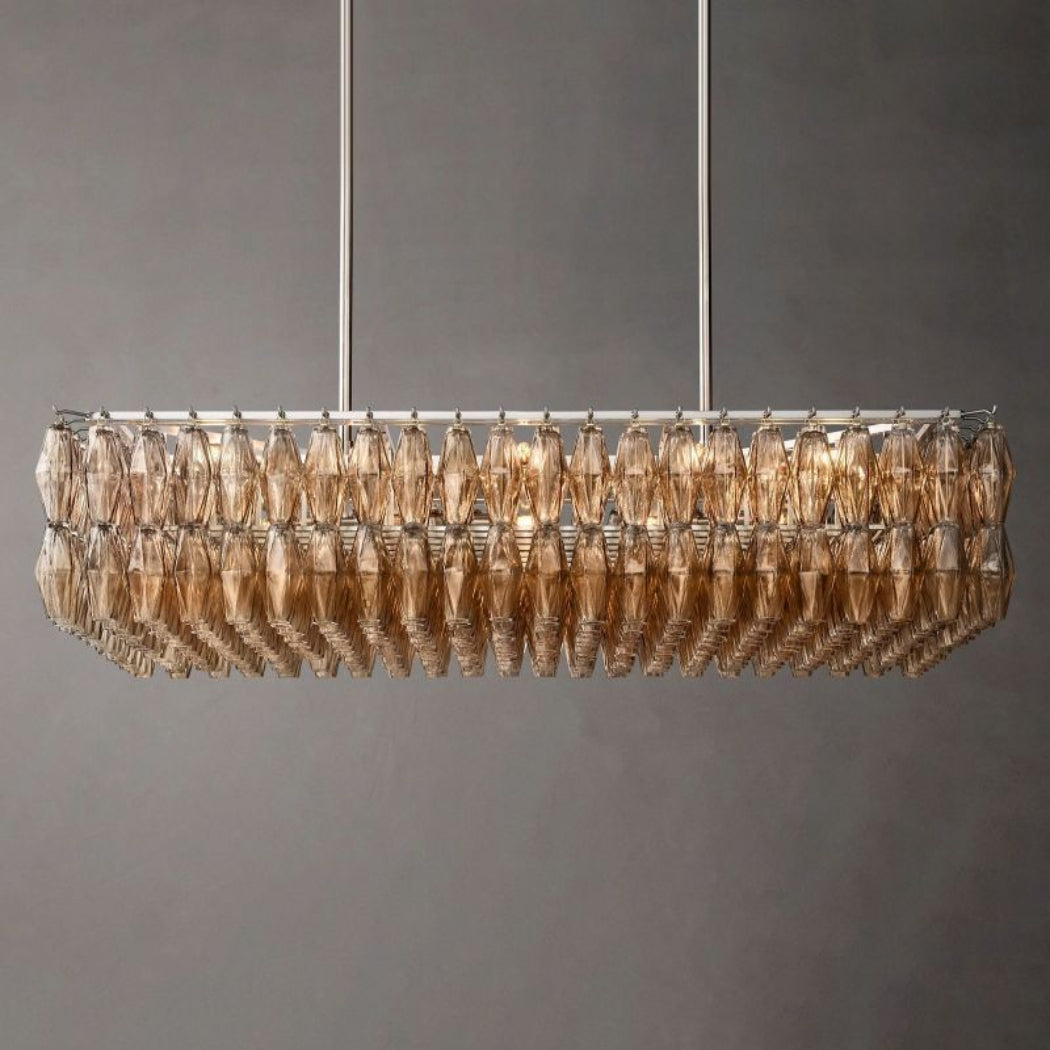 Chiaray Glass Rectangular Chandelier 54"