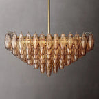Chiaray Glass Multi-Tier Square Chandelier 32"