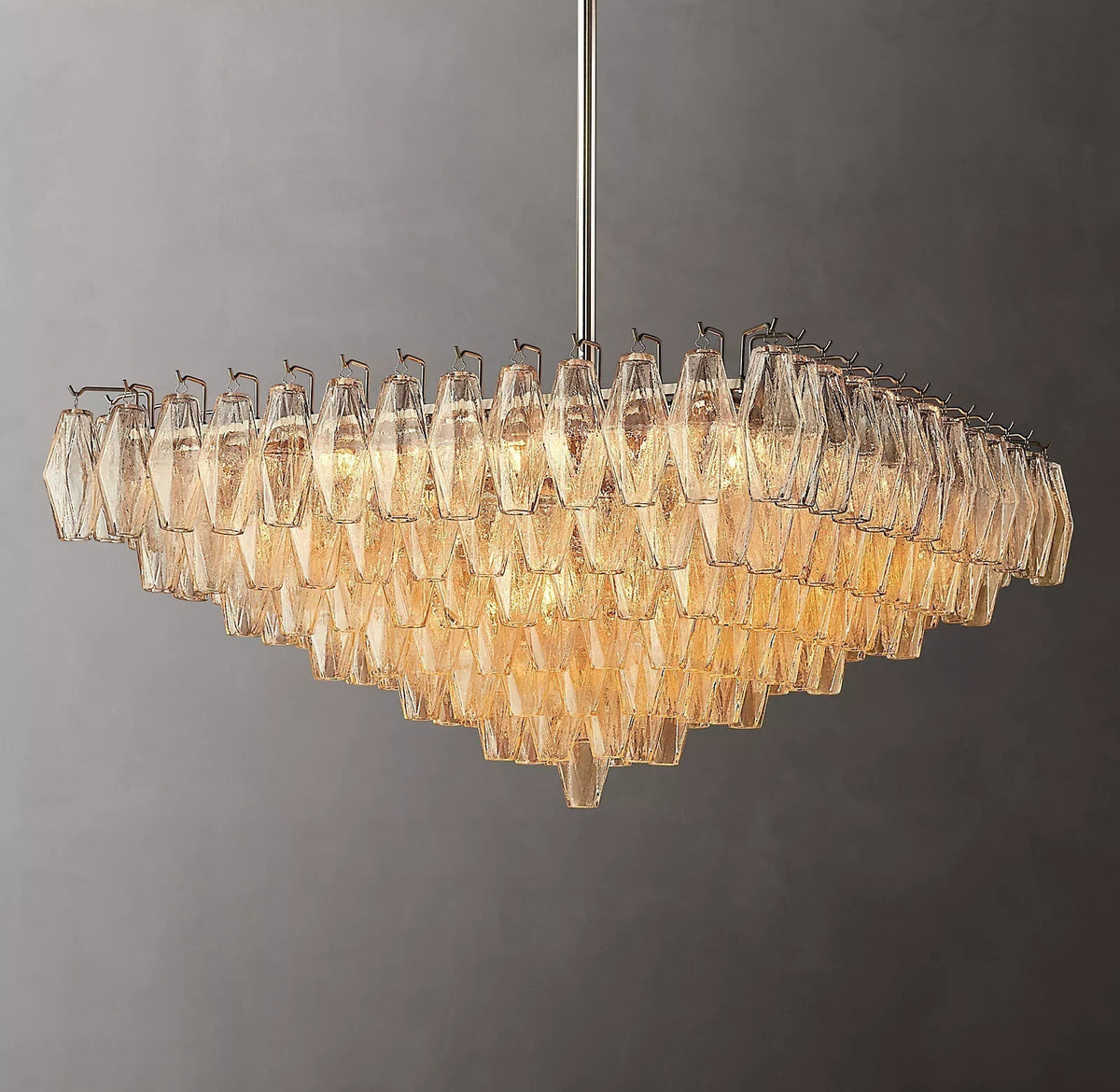 Chiaray Glass Multi-Tier Square Chandelier 32"