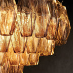 Chiaray Glass Multi-Tier Square Chandelier 32"