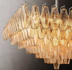 Chiaray Glass Multi-Tier Square Chandelier 32"