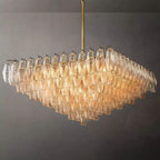 Chiaray Glass Multi-Tier Square Chandelier 32"