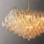 Chiaray Glass Multi-Tier Square Chandelier 32"