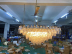 Chiaray Glass Multi-Tier Square Chandelier 32"