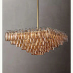 Chiaray Glass Multi-Tier Square Chandelier 32"