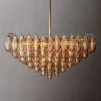 Chiaray Glass Multi-Tier Square Chandelier 32"