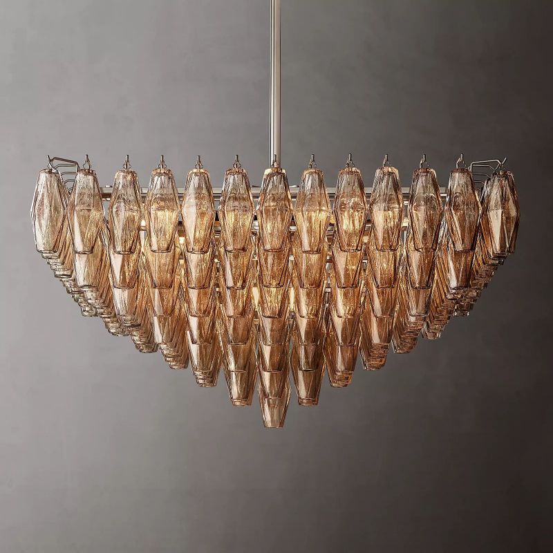 Chiaray Glass Multi-Tier Square Chandelier 32"