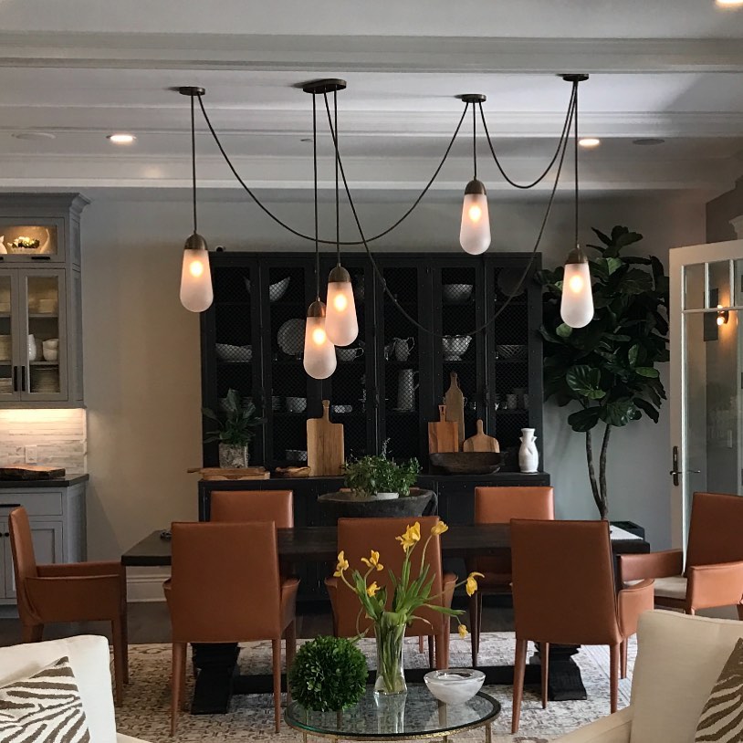 Modern Floating Pears-inspired Frosted Glass Chandelier for High-ceiling