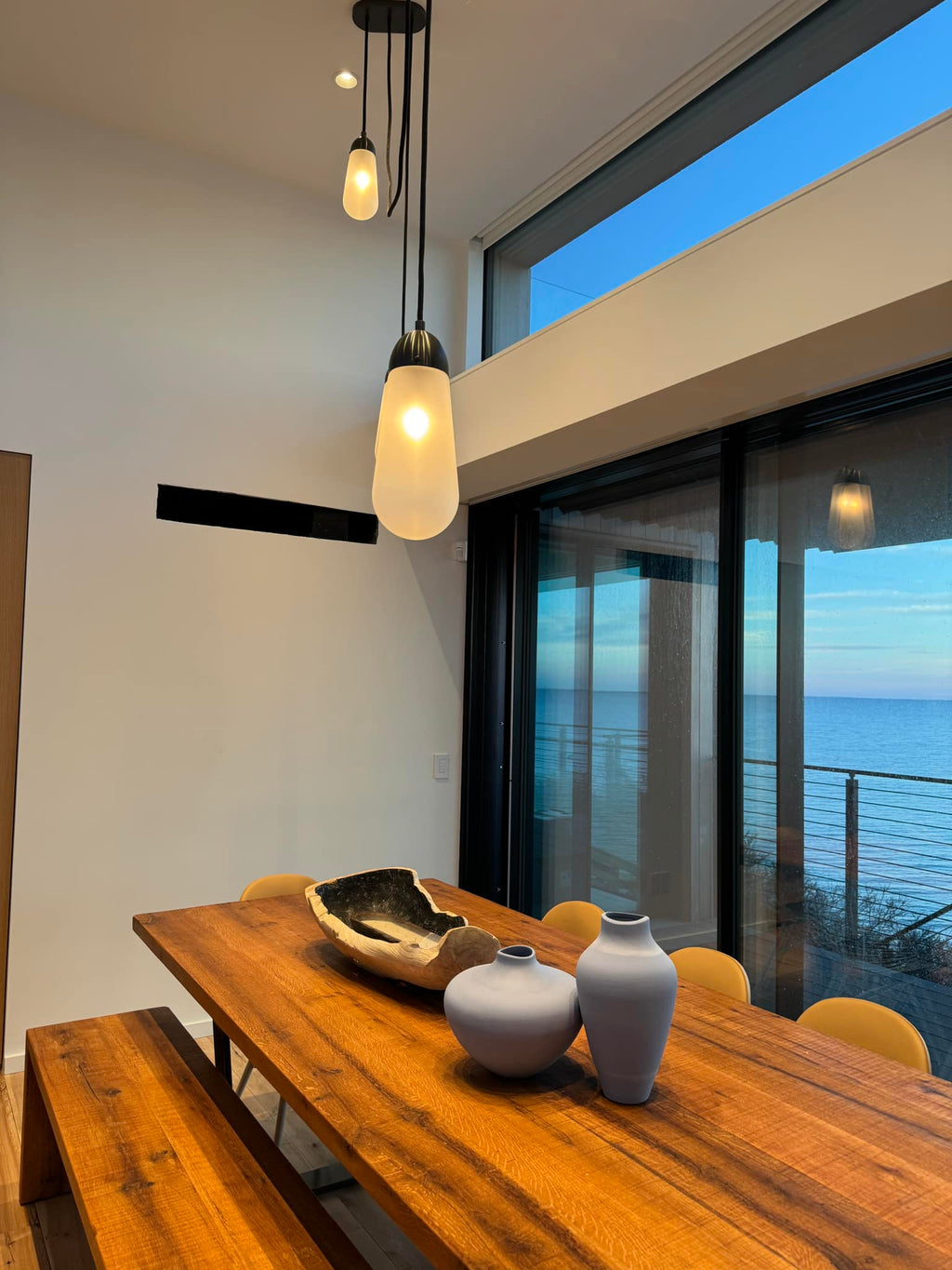 Modern Floating Pears-inspired Frosted Glass Chandelier for High-ceiling