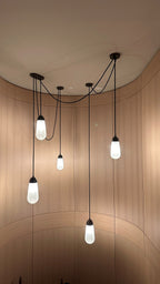 Modern Floating Pears-inspired Frosted Glass Chandelier for High-ceiling