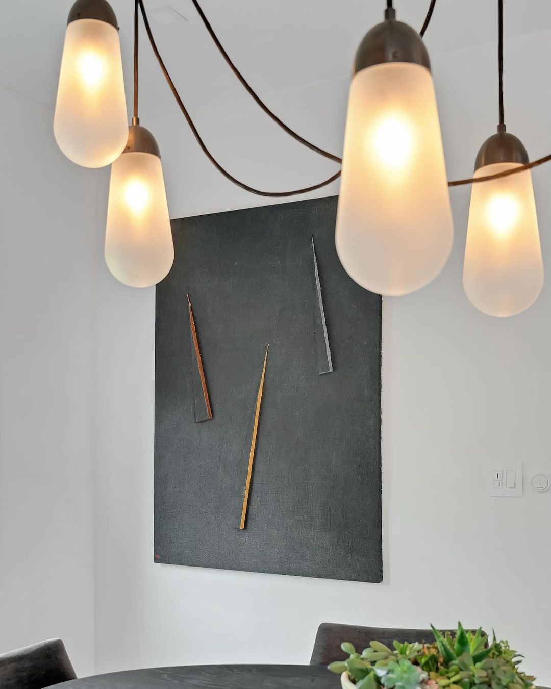 Modern Floating Pears-inspired Frosted Glass Chandelier for High-ceiling