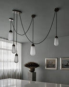 Modern Floating Pears-inspired Frosted Glass Chandelier for High-ceiling