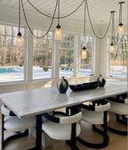 Modern Floating Pears-inspired Frosted Glass Chandelier for High-ceiling