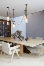 Modern Floating Pears-inspired Frosted Glass Chandelier for High-ceiling