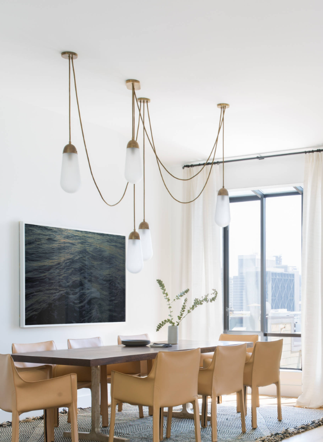 Modern Floating Pears-inspired Frosted Glass Chandelier for High-ceiling