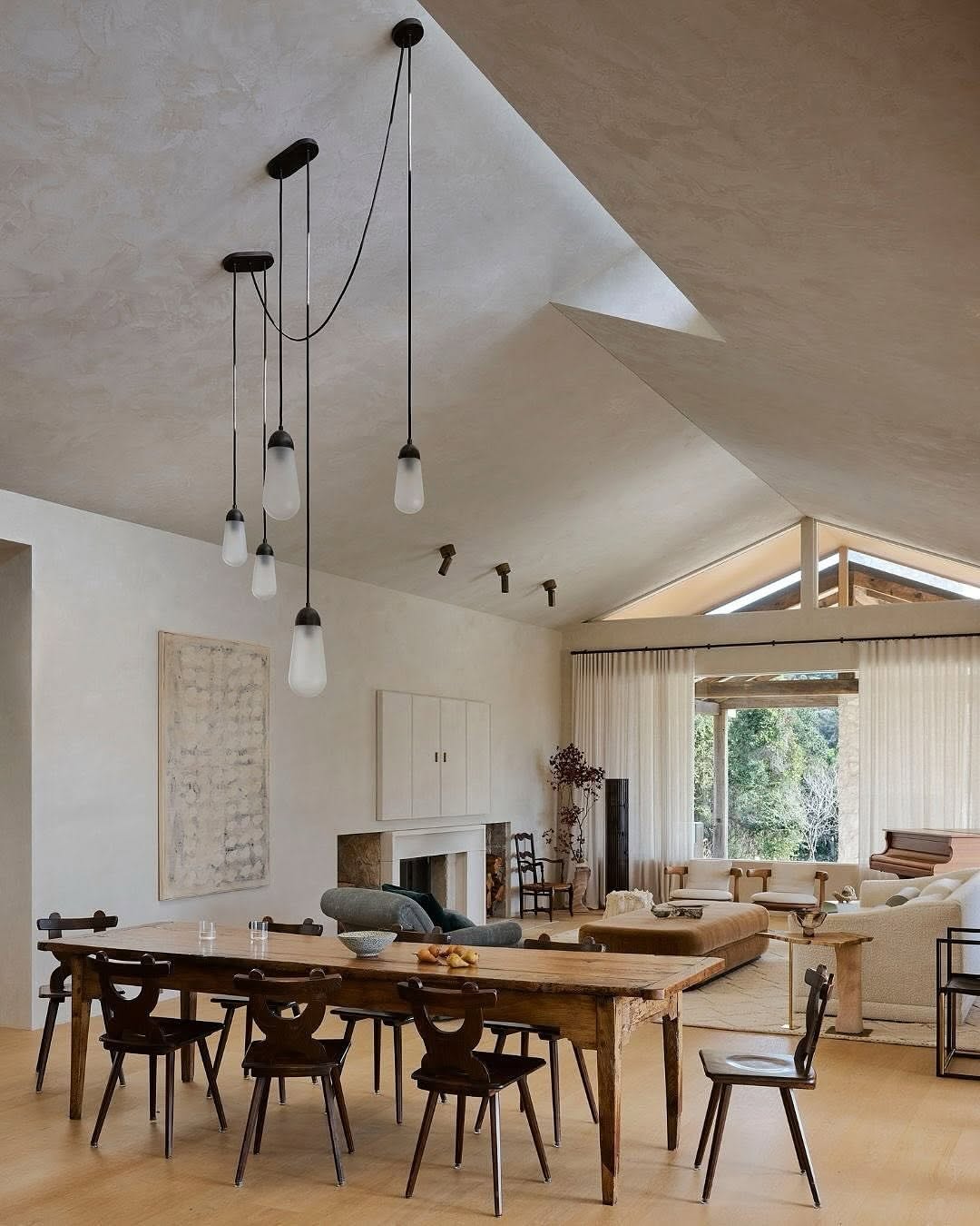 Modern Floating Pears-inspired Frosted Glass Chandelier for High-ceiling