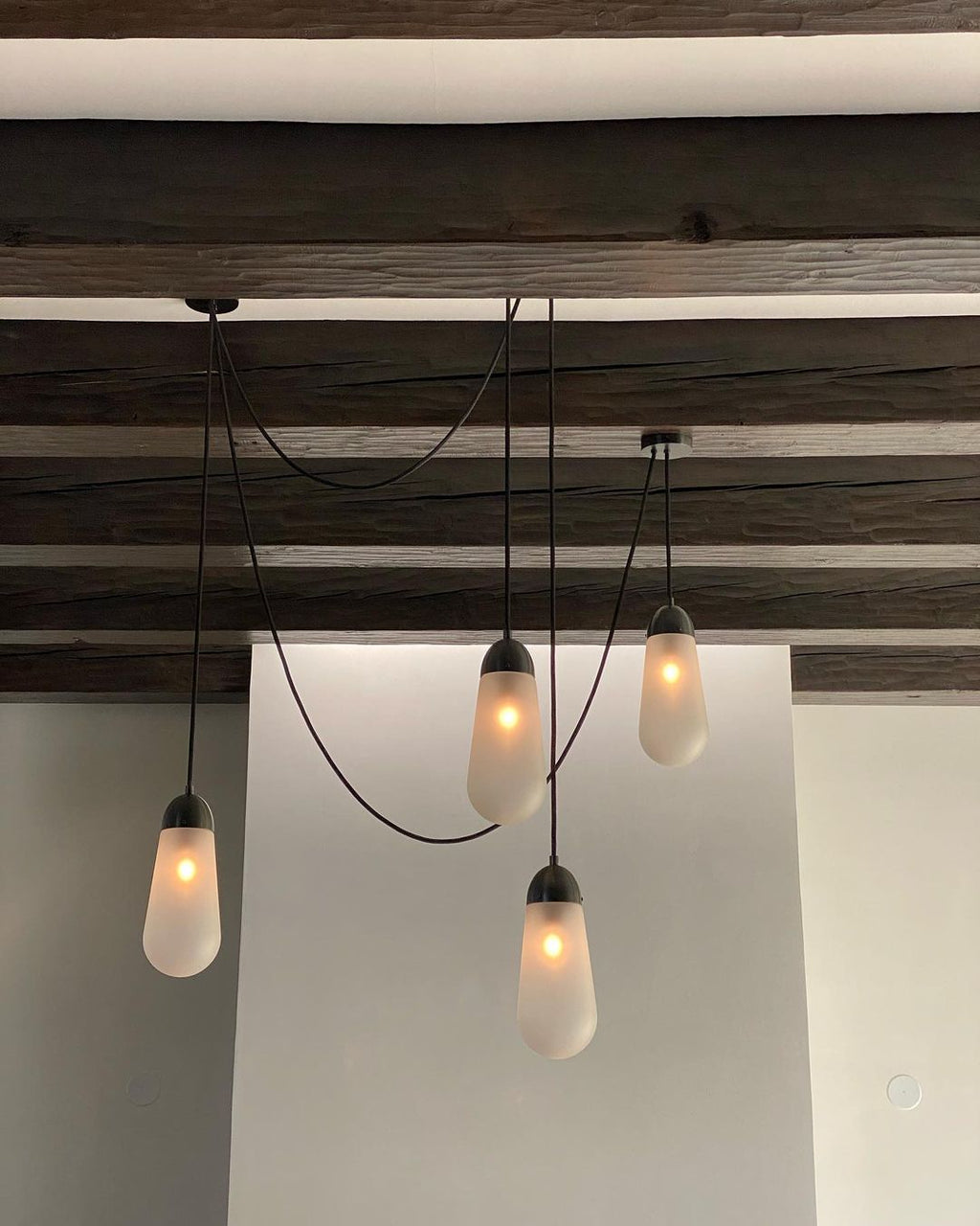 Modern Floating Pears-inspired Frosted Glass Chandelier for High-ceiling
