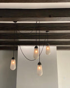 Modern Floating Pears-inspired Frosted Glass Chandelier for High-ceiling