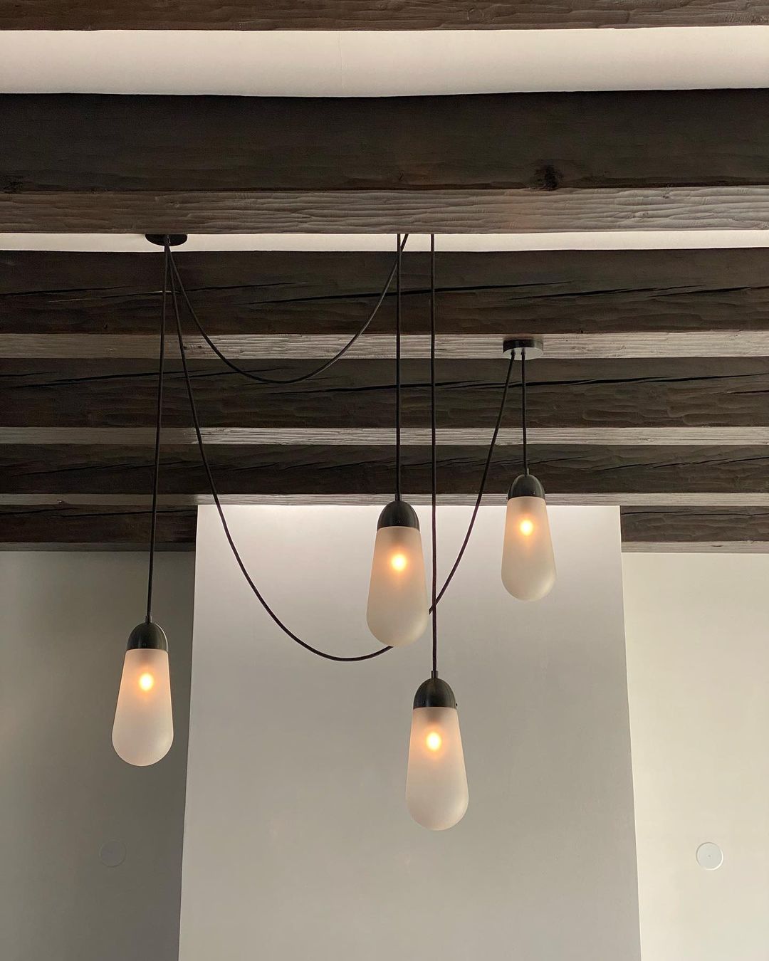 Modern Floating Pears-inspired Frosted Glass Chandelier for High-ceiling