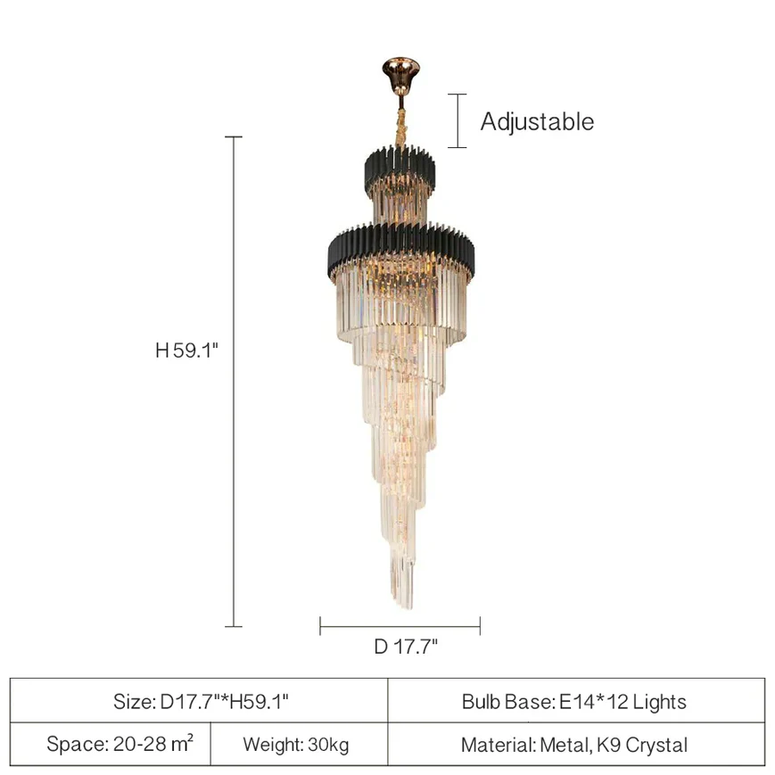 Bourbons Multi-layer Crystal Chandelier