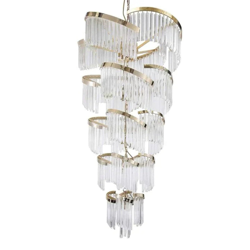 Oversized Modern Designer Creative Multi-tiered Luxury Spiral Crystal Chandelier  For High-ceiling Foyer/Entryway/Hallway
