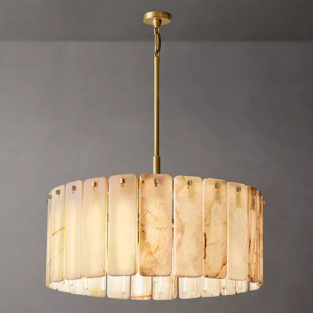 Calamette Alabaster Round Chandelier 36"