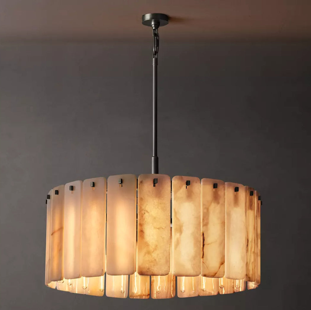 Calamette Alabaster Round Chandelier 36"