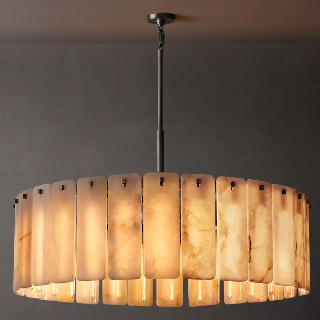 Calamette Alabaster Round Chandelier 48"