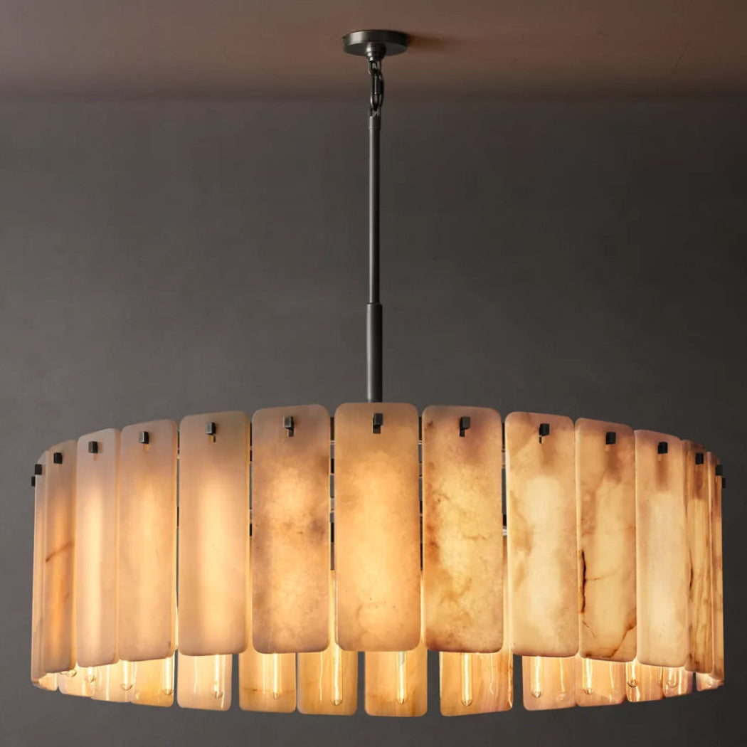 Calamette Alabaster Round Chandelier 48"