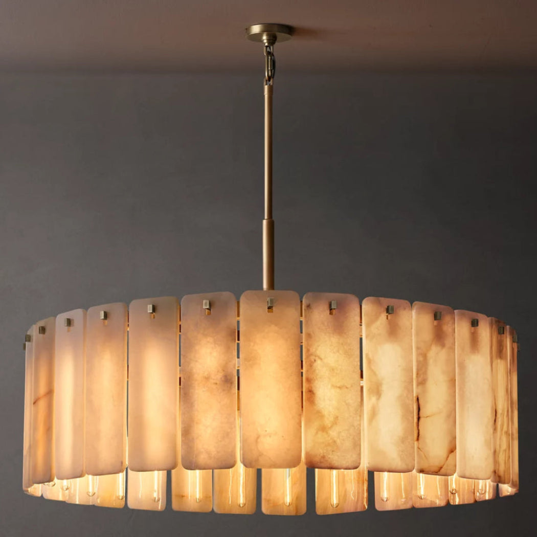 Calamette Alabaster Round Chandelier 48"