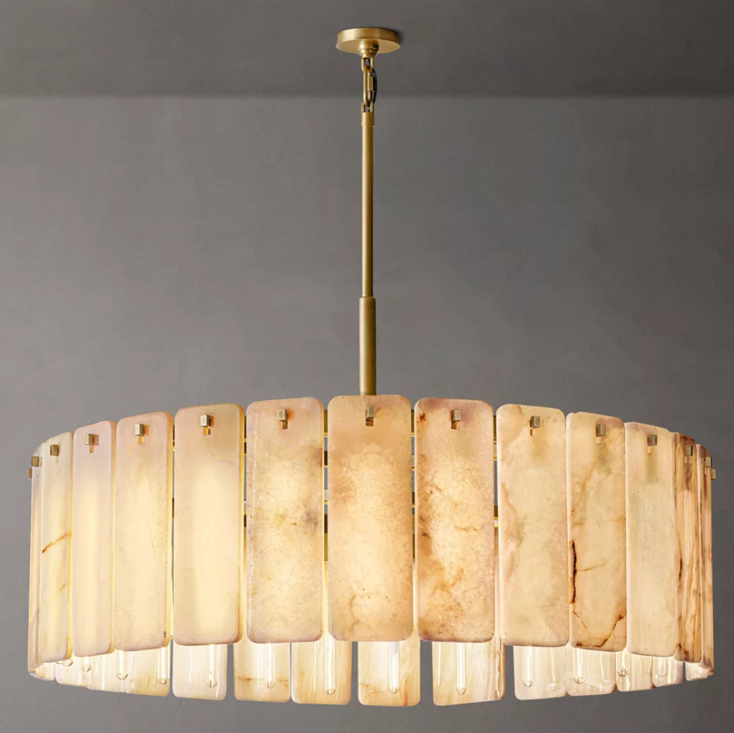 Calamette Alabaster Round Chandelier 60"