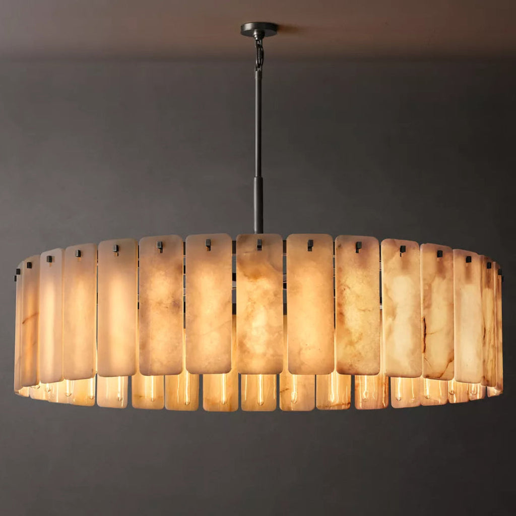 Calamette Alabaster Round Chandelier 60"