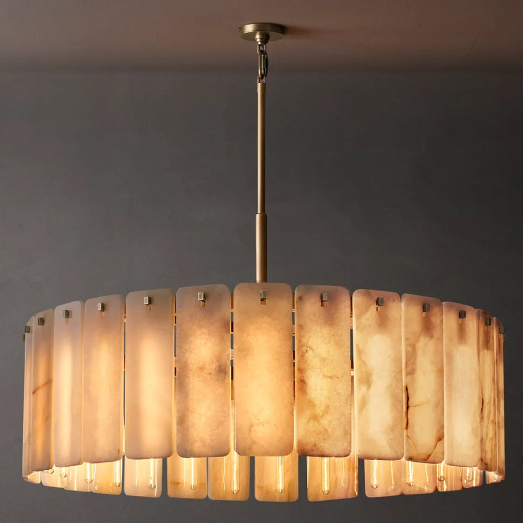 Calamette Alabaster Round Chandelier 60"