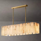 Calamette Alabaster Rectangular Chandelier 60"