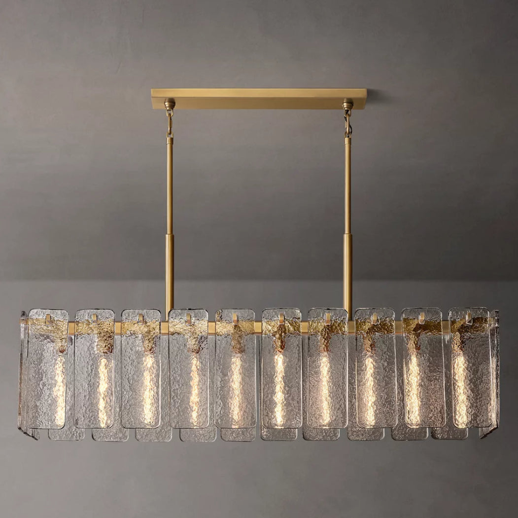 Calamette Glass Rectangular Chandelier 60"