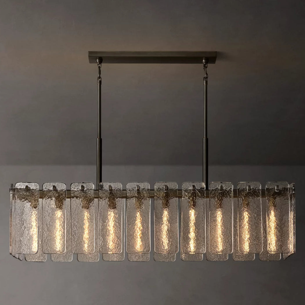 Calamette Glass Rectangular Chandelier 60"