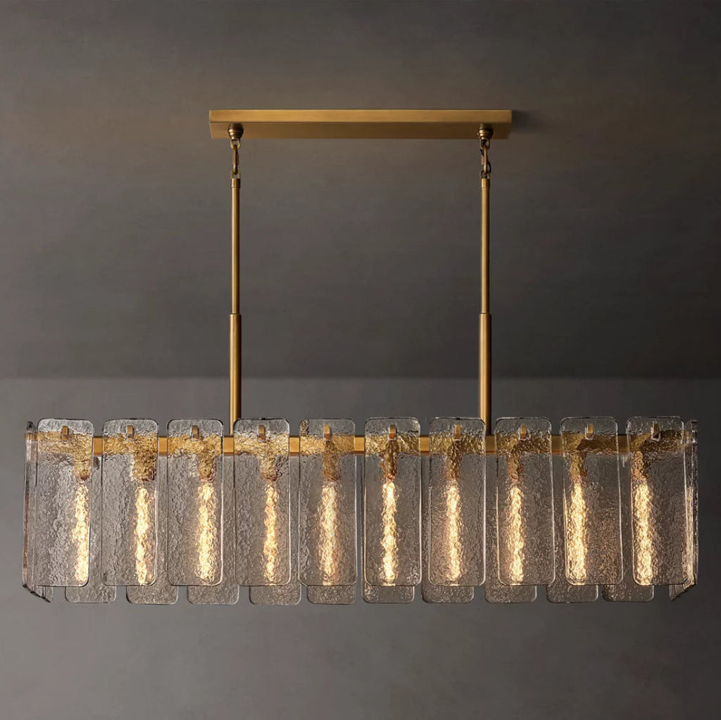 Calamette Glass Rectangular Chandelier 60"