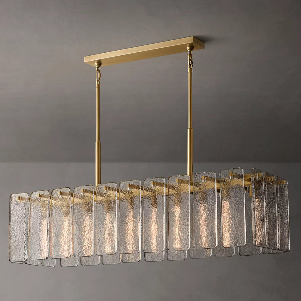 Calamette Glass Rectangular Chandelier 60"