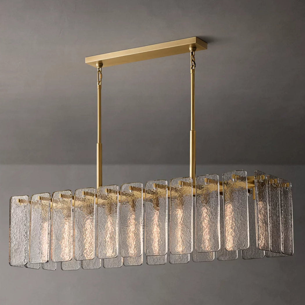 Calamette Glass Rectangular Chandelier 60"