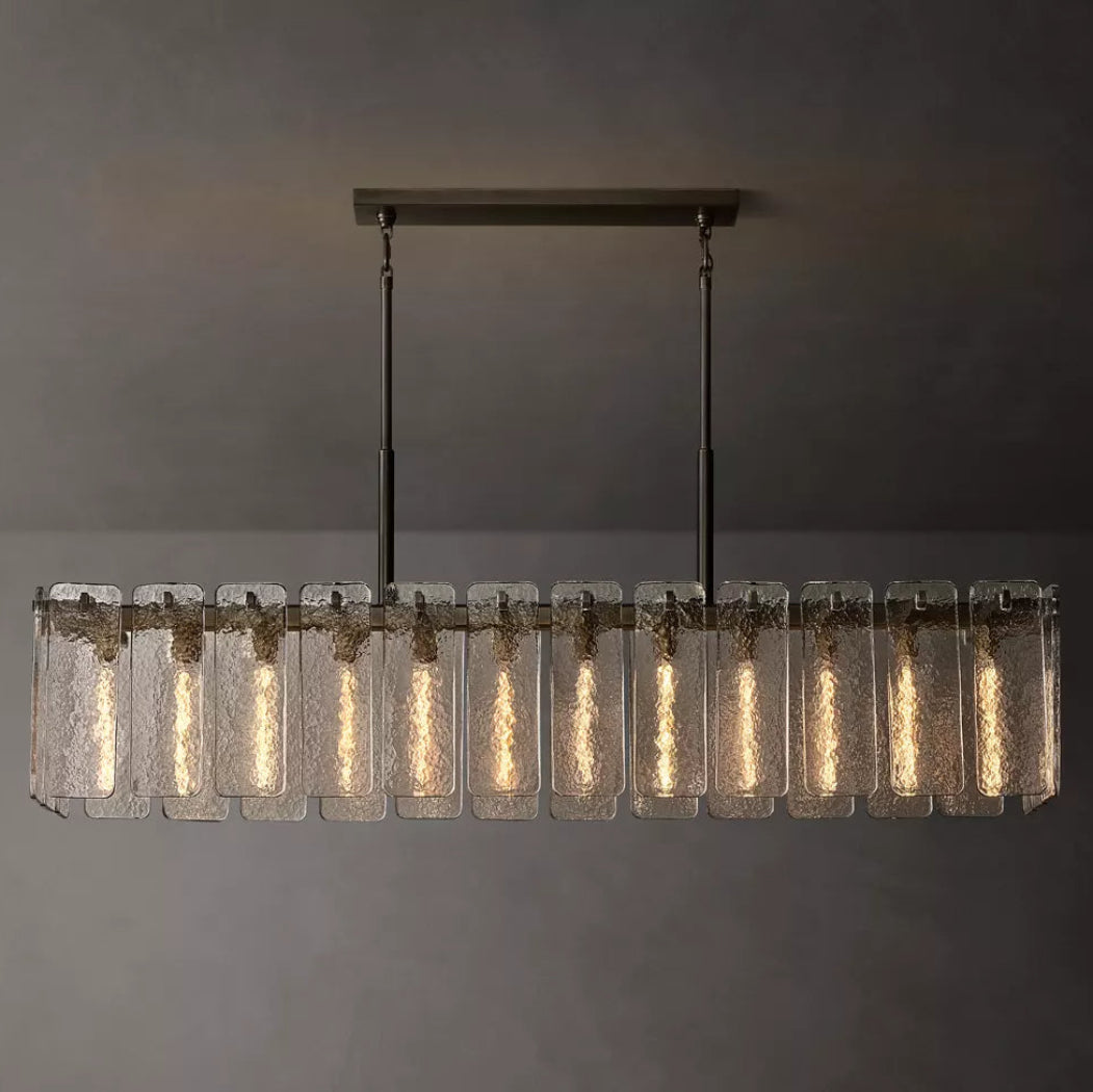 Calamette Glass Rectangular Chandelier 72"