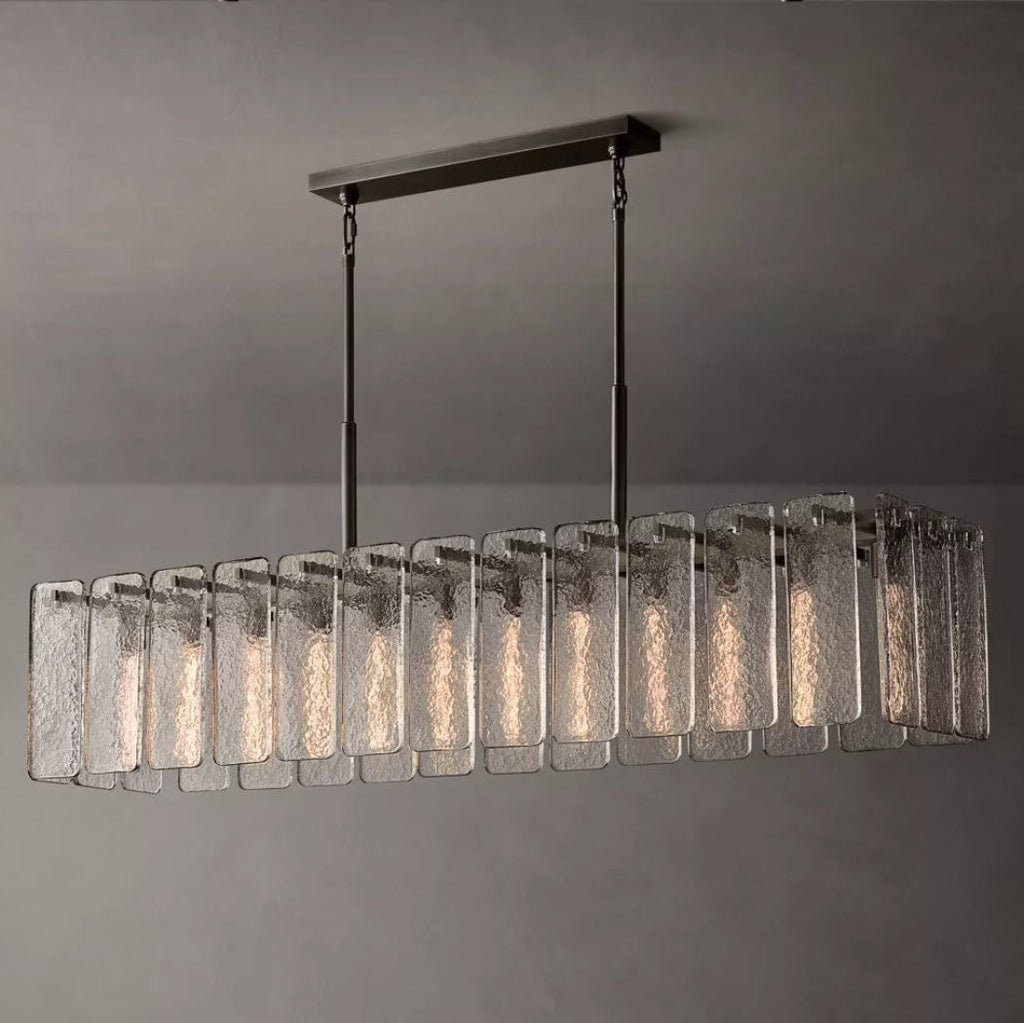 Calamette Glass Rectangular Chandelier 72"