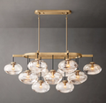Cabrette Clear/Amber Glass Linear Chandelier 54"