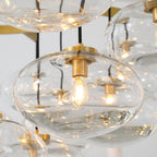 Cabrette Clear/Amber Glass Round Chandelier 48"