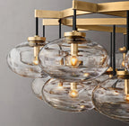 Cabrette Clear/Amber Glass Round Chandelier 60"