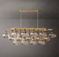 Cabrette Clear/Amber Glass Linear Chandelier 72"