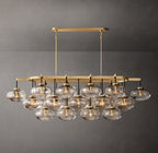 Cabrette Clear/Amber Glass Linear Chandelier 72"