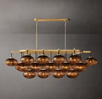 Cabrette Clear/Amber Glass Linear Chandelier 72"