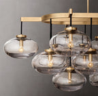 Cabrette Clear/Amber Glass Linear Chandelier 72"