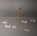 Cabrette Clear/Amber Glass Mobile Round Chandelier 48″/60"/72"