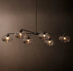 Cabrette Clear/Amber Glass Mobile Linear Chandelier 60″/72"